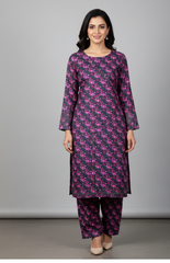 2 Piece Digital Print Linen Suit 24