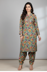 2 Piece Digital Print Linen Suit 26