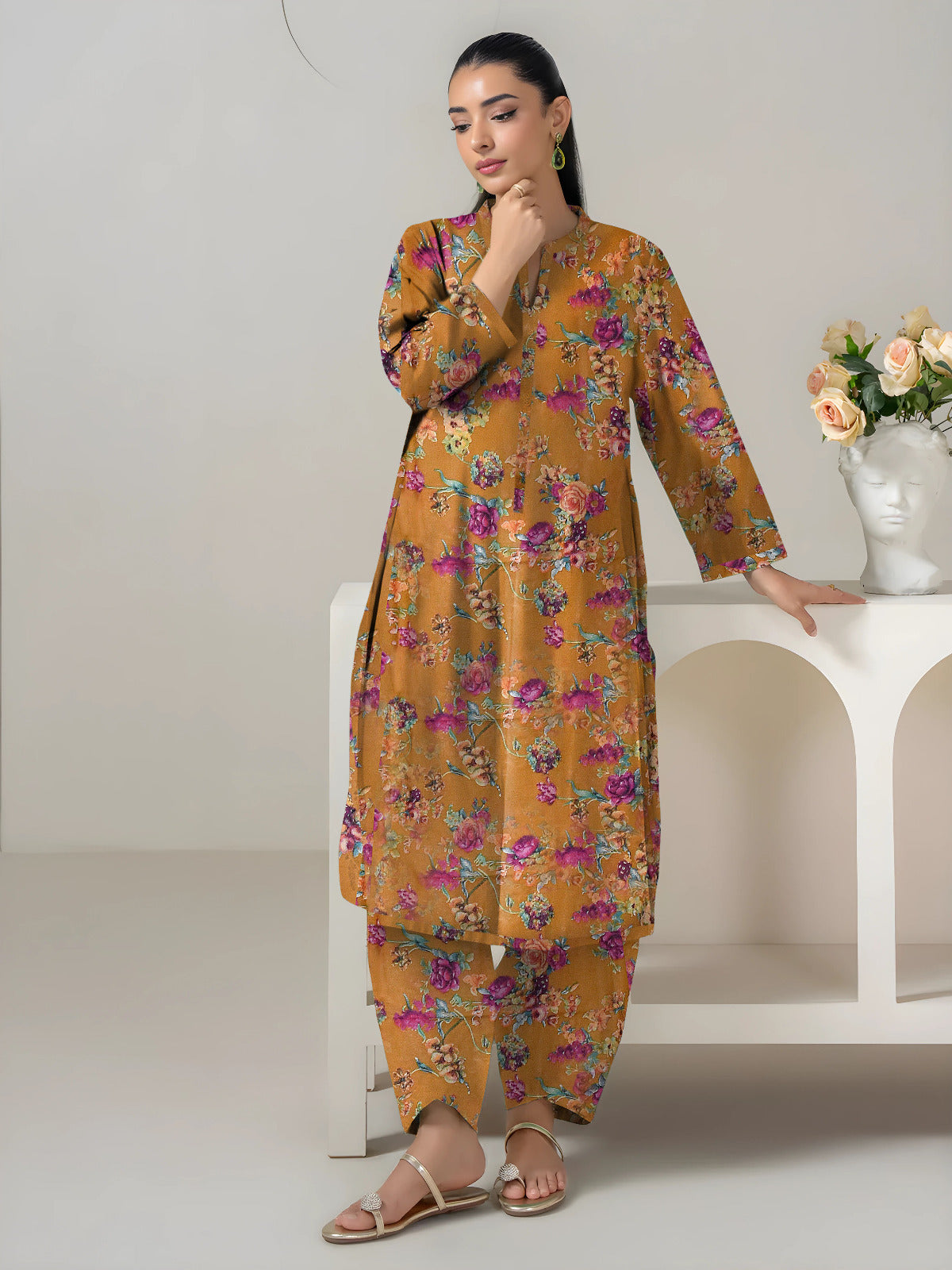 2 Pcs Unstitched Ladies Suit 1