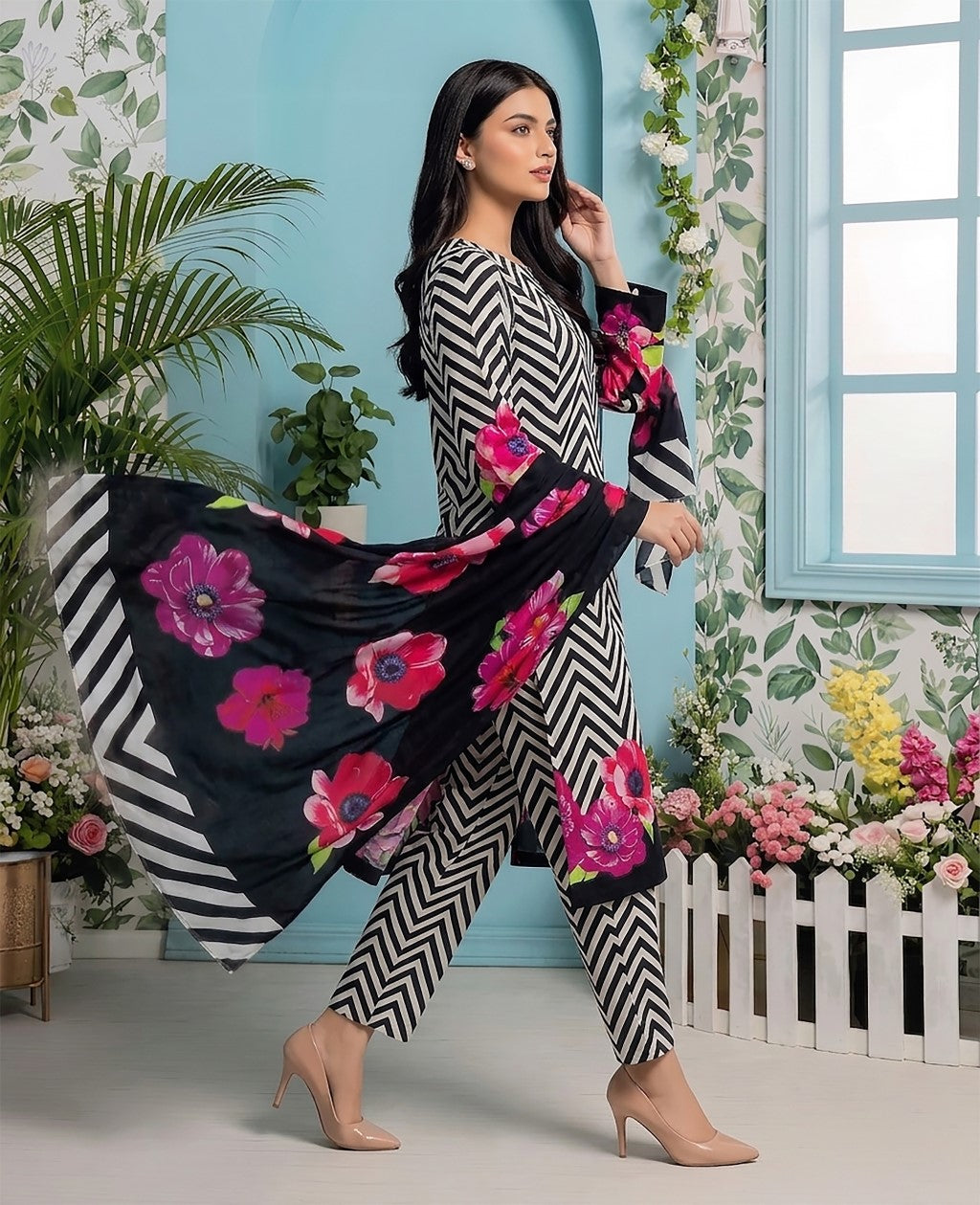 3 Pcs Lawn Unstitched Suit 511