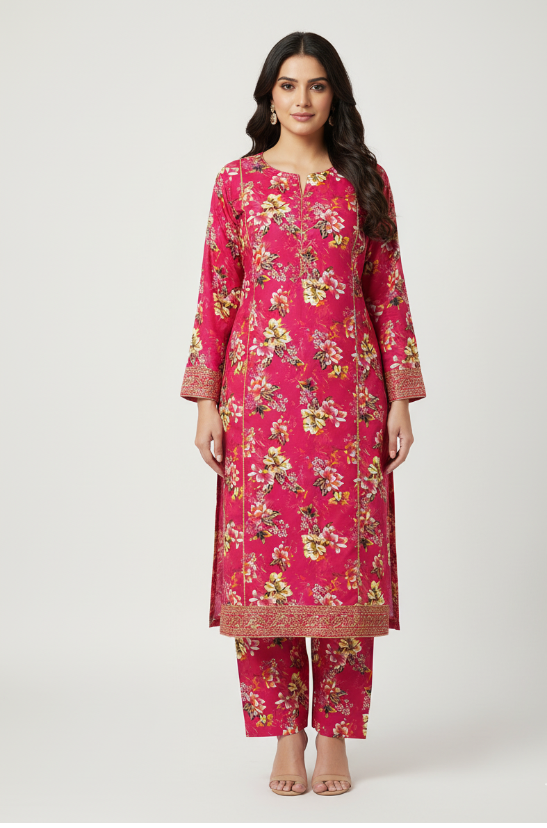 2 Piece Digital Print Khaddar Suit 14