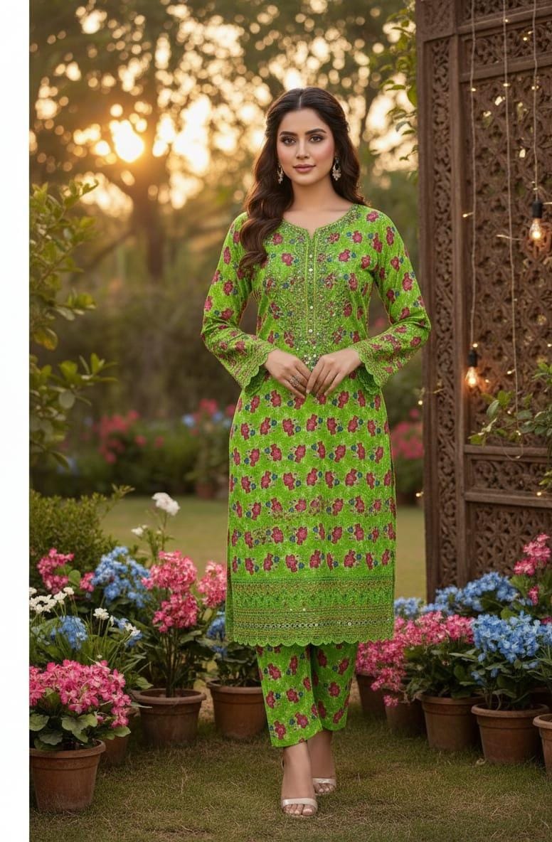 2 Pcs Ladies Suit  Des  119