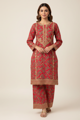 2 Piece Digital Print Linen Suit 21