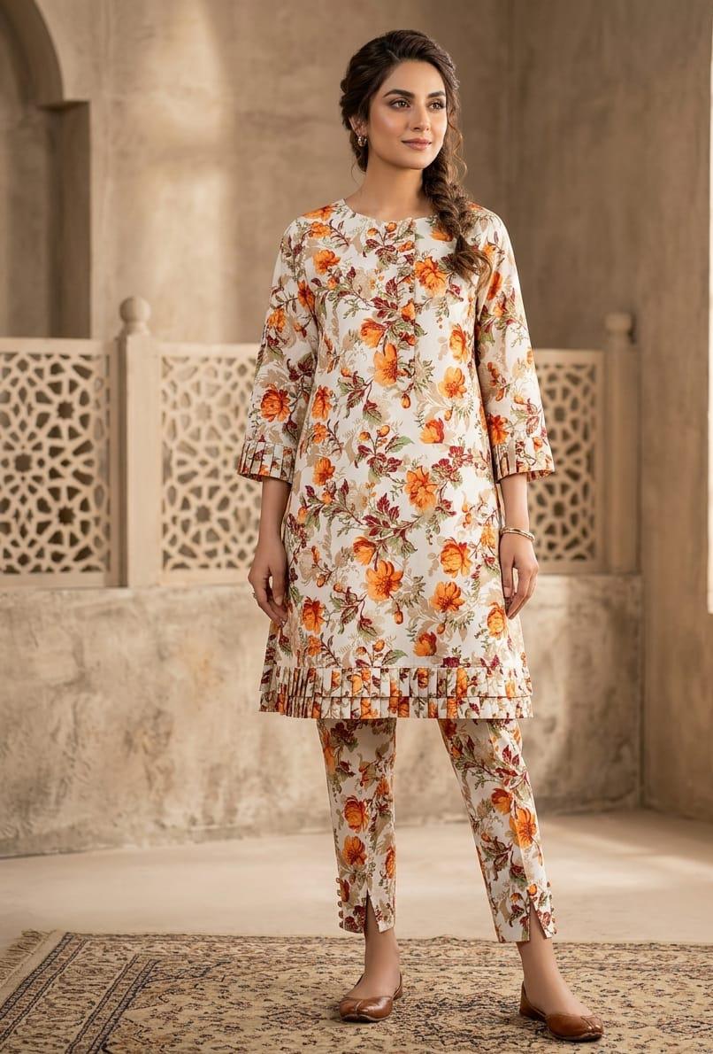 2 Pcs Ladies Suit  Des  122