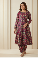 2 Piece Digital Print Linen Suit 28