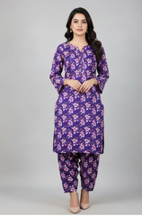 2 Piece Digital Print Linen Suit 29