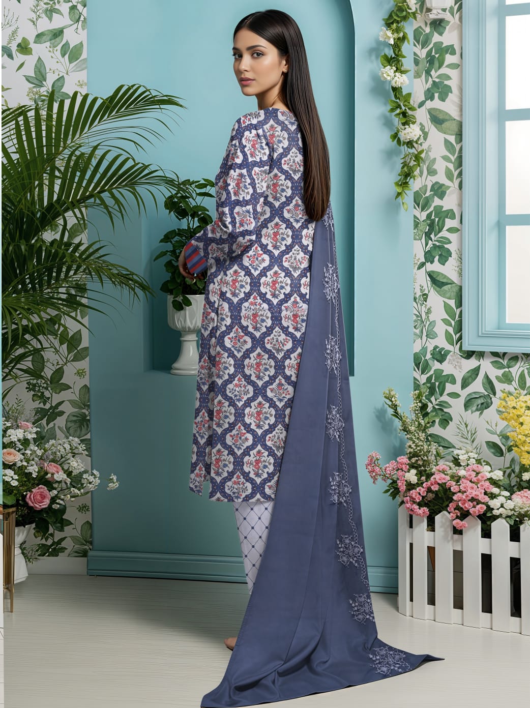 3 Pcs Lawn Unstitched Suit 530