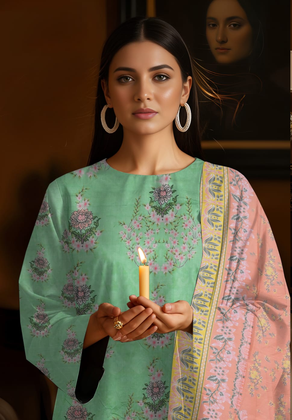 3 Pcs Lawn Unstitched Suit 545