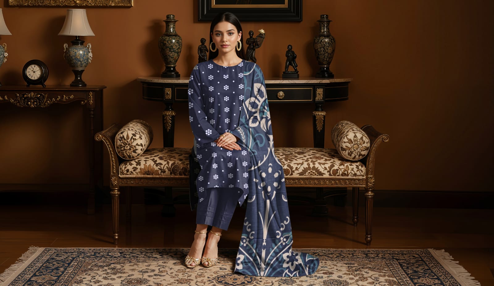 3 Pcs Lawn Unstitched Suit 552