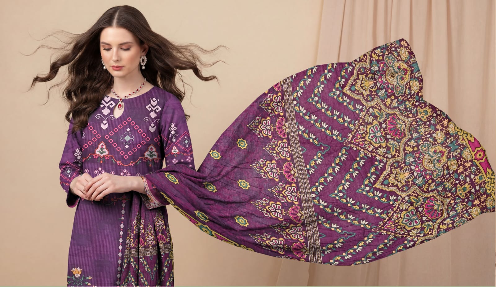 3 Pcs Lawn Unstitched Suit 559