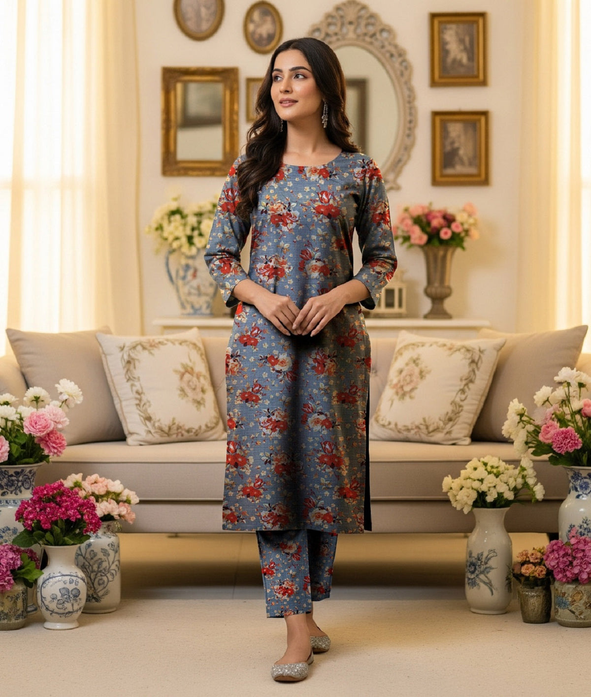 2 Pcs Ladies Suit  Des  167