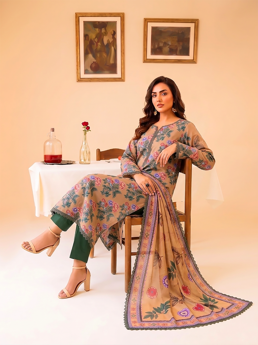 3 Pcs Lawn Unstitched Suit 570