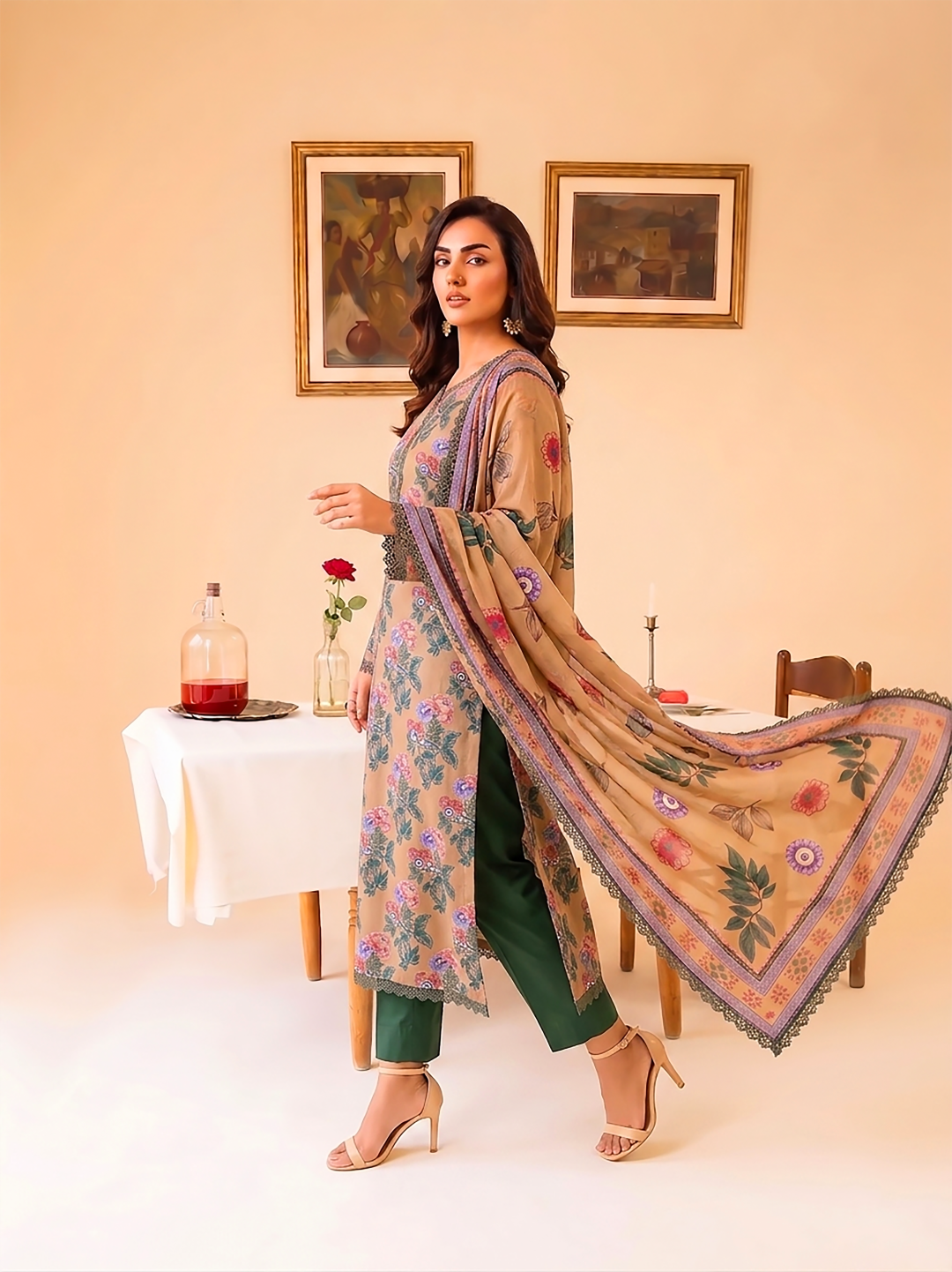 3 Pcs Lawn Unstitched Suit 570