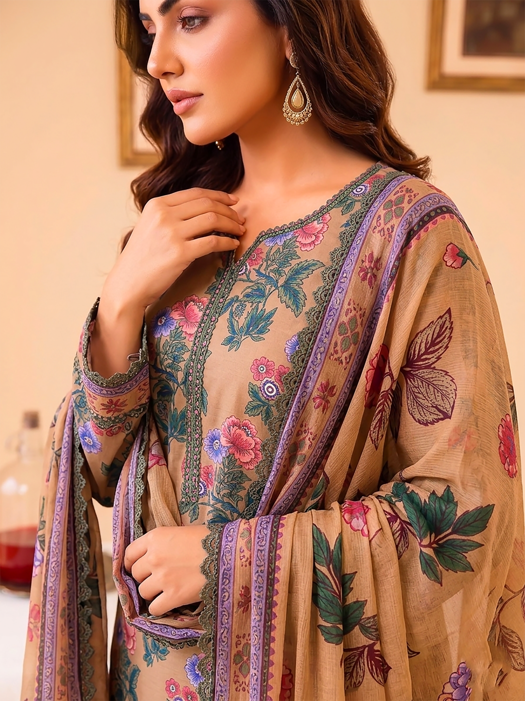 3 Pcs Lawn Unstitched Suit 570