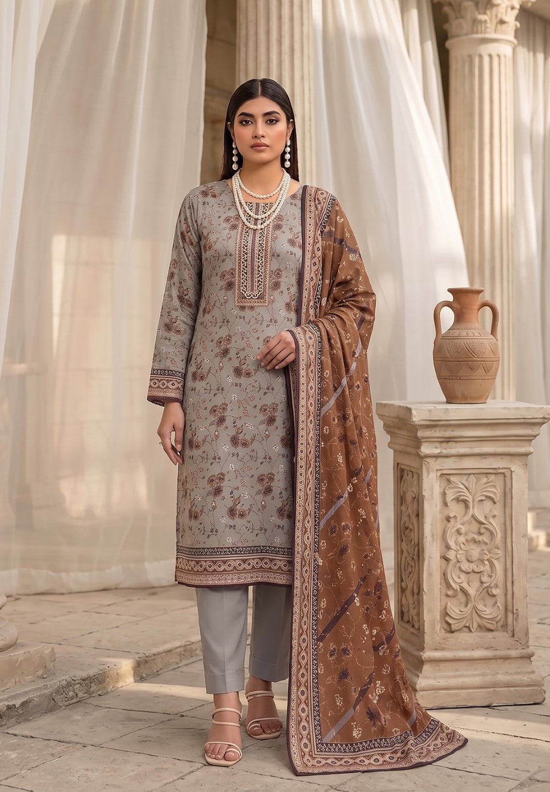 3 Pcs Lawn Unstitched Suit 595