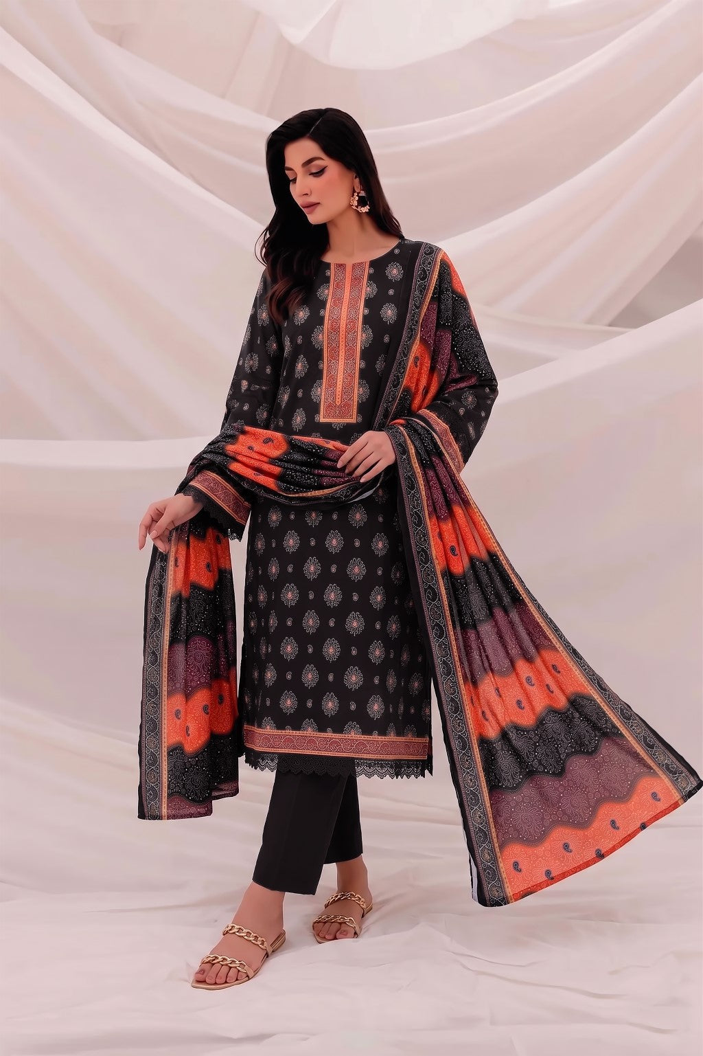 3 Pcs Lawn Unstitched Suit 509
